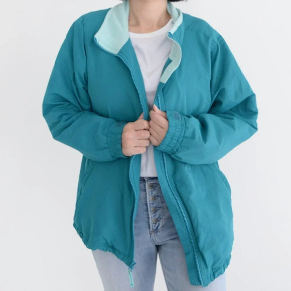 Cabela's Teal Windbreaker with Fleece Lining Jacket Size XLarge - Picture 3 of 13